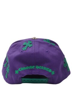 purple and green chrome hearts hat